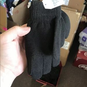 Time and Tru One Size Gloves (2 PAIRS) Black Soot